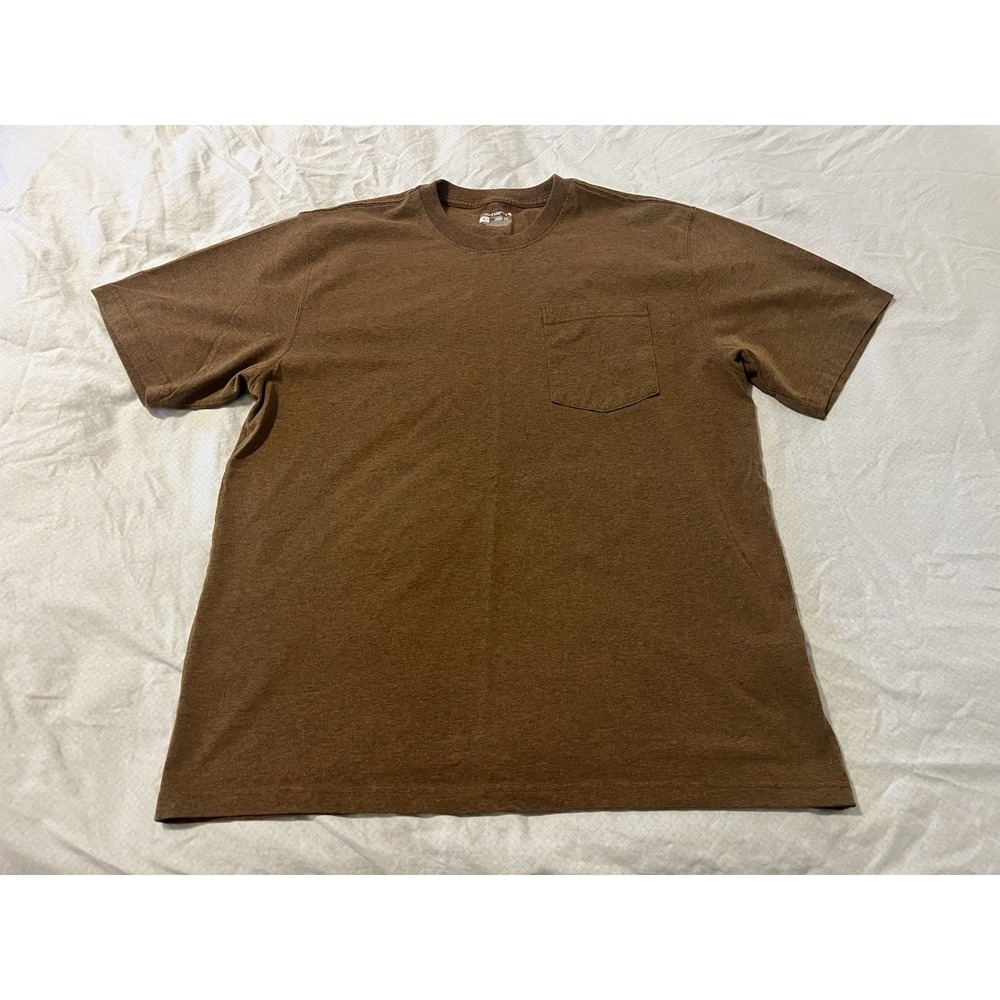 Carhartt Men's K87 Large Short Sleeve T-Shirt - Desert Brown Loose Fit Pocket T